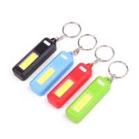 2020 New hot sale ABS plastic keychain with led light battery one mode led colorful COB keychain light