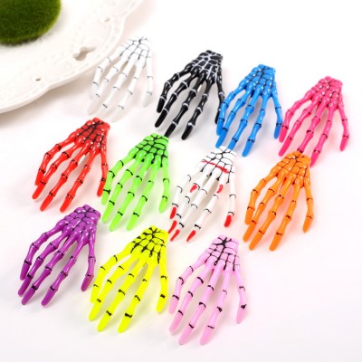 Halloween Fluorescence bone hair clips crystal ghost claw hair pin grow lighting hair accessories skull hairgrips for girls