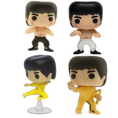 hot selling Superstar #218 #219 Bruce lee Pop Doll Black pants KungFu Lee Vinyl action figure pop model toy with sticker