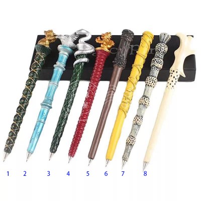 Wholesale Resin Harry movie Potter ball point Magic Pen COS show Wand Pen Hufflepuff Academy boxed Wand Magic Pen for gift