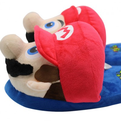 2020 Adult Winter Super Mario Slipper, Stuffed indoor slipper shoes, Soft Mario Plush Slipper