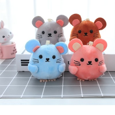 2020 new arrival round mouse plush pendant, super soft pp cotton cartoon animal rat plush keychain for gifts