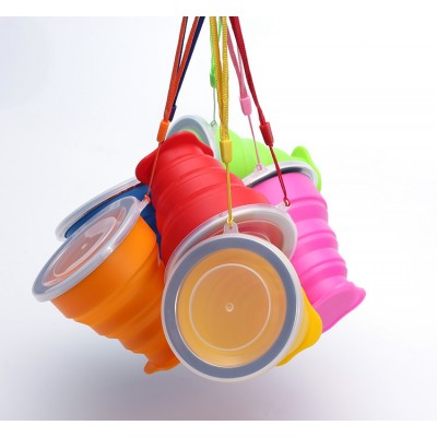 Wholesale OEM space save travel mugs portable silicone folding cups for outdoor