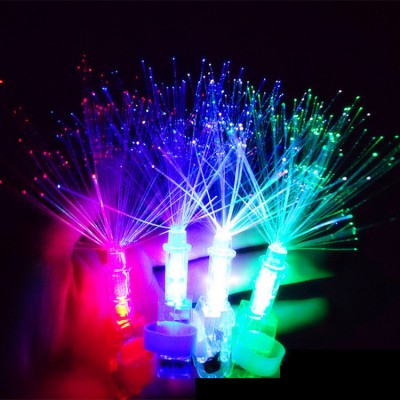 (gift) LED Finger Light with optical fiber, finger light ring laser, RGB LED party light up finger