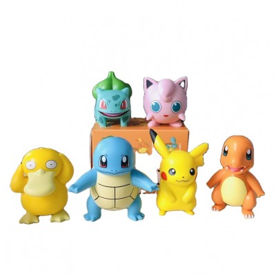 Pokemon go cartoon 10cm Single Chamader Squirtle Jigglypuff, Bulbasaur Psyduck PVC action figure in Blind Box