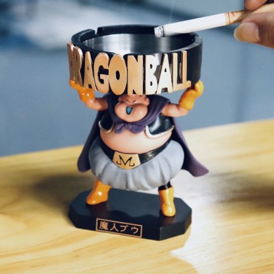 New DBZ Majin buu ashtray anime cartoon pvc figure cigar ashtray mini cute resin car ashtray gift for smoking